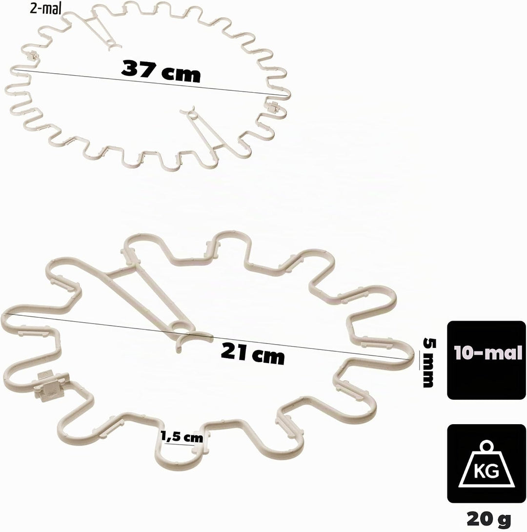 KADAX Staudenhalter Rund Ø 21 cm im 10er Set, Pflanzenhalter aus Kunststoff, Pflanzenstütze, Stauden