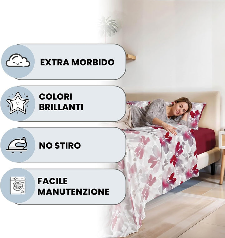 Italian Bed Linen Bettwäsche-Set Fashion Microfaser, Passion, Doppelte Doppelte Passion, Doppelte Pa