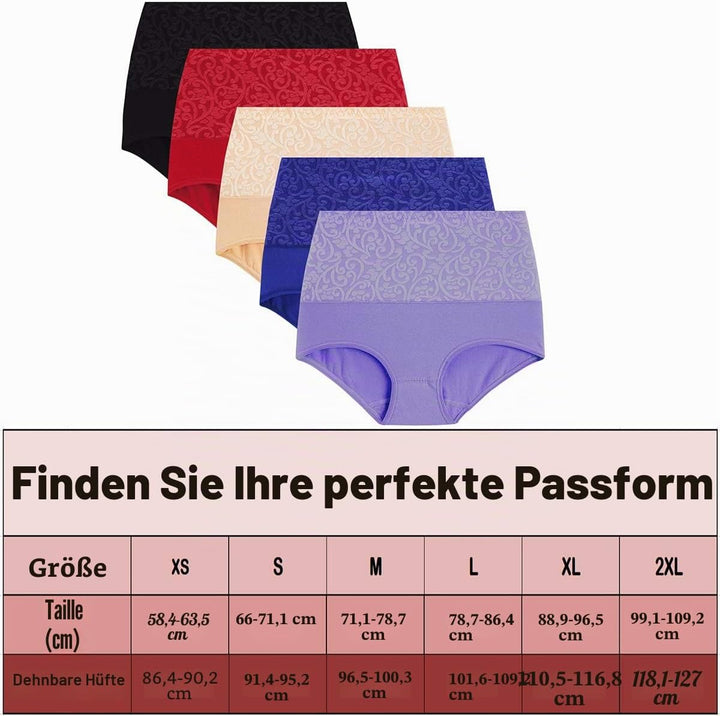 YaShaer Unterhosen Damen Baumwolle Hohe Taille Slips Hoher Taillenslip für Frauen Mehrpack L Mehrfar