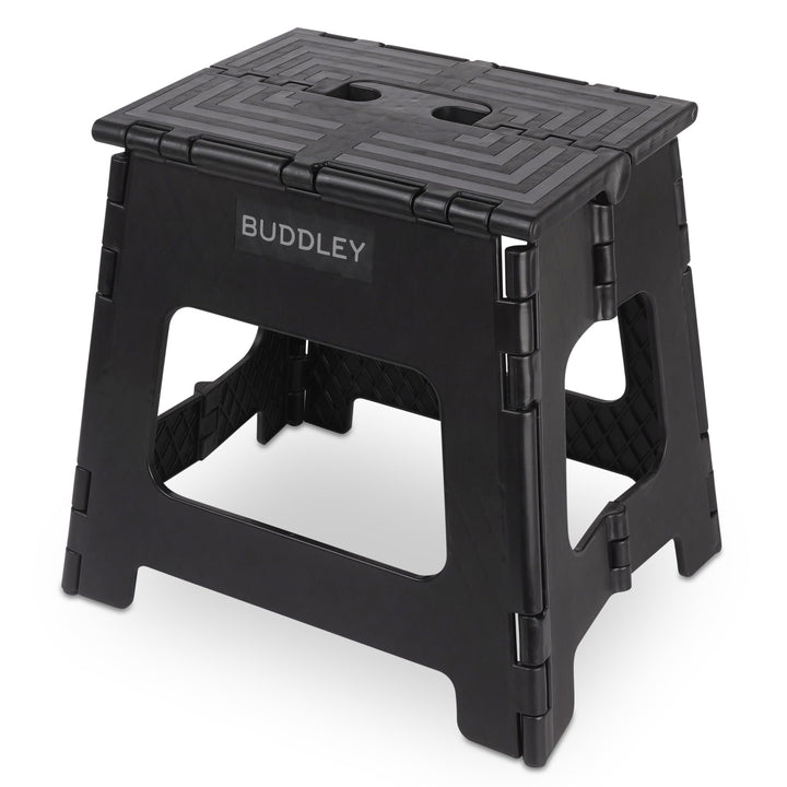 BUDDLEY Tritthocker klappbar – 32 cm hoher Tritt mit Anti-Rutsch-Design - Tragfähigkeit bis 99 kg -