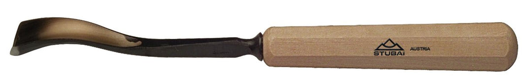 STUBAI Stemmeisen Stechbeitel Serie 52 - Form 38 | Verkehrt gekröpftes Hohleisen 20 mm, mit Holzgrif