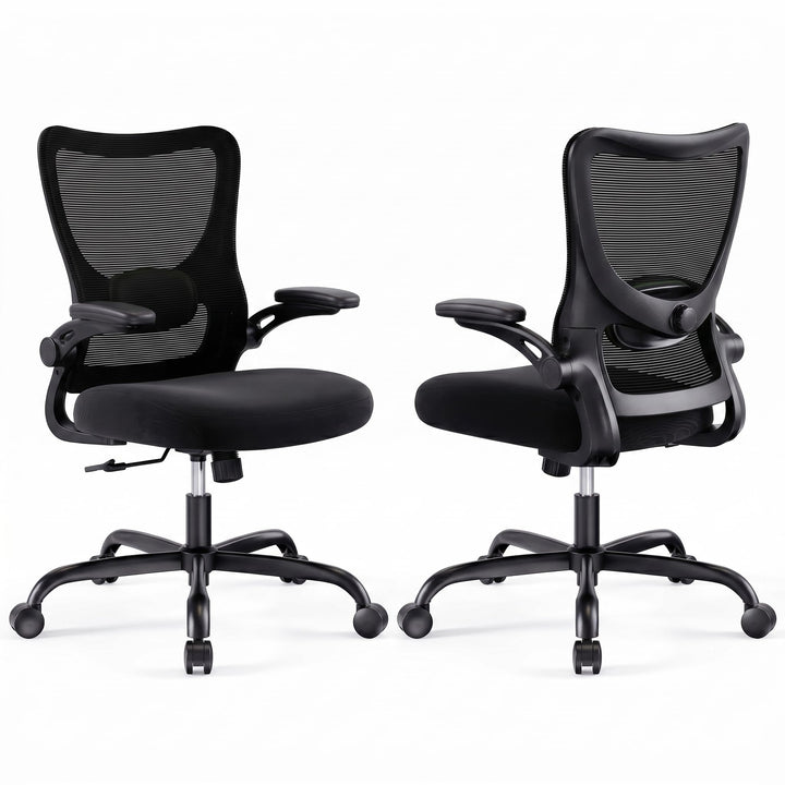 Marsail Bürostuhl Ergonomisch, Schreibtischstuhl mit 3D PU Armlehnen und Verstellbarer Lendenwirbels
