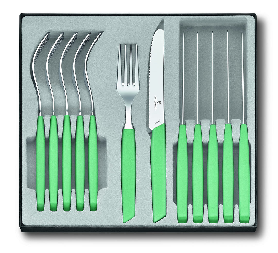 Victorinox Swiss Modern Besteck-Set für 6 Personen, 12-teilig, inkl. scharfe Messer mit Wellenschlif