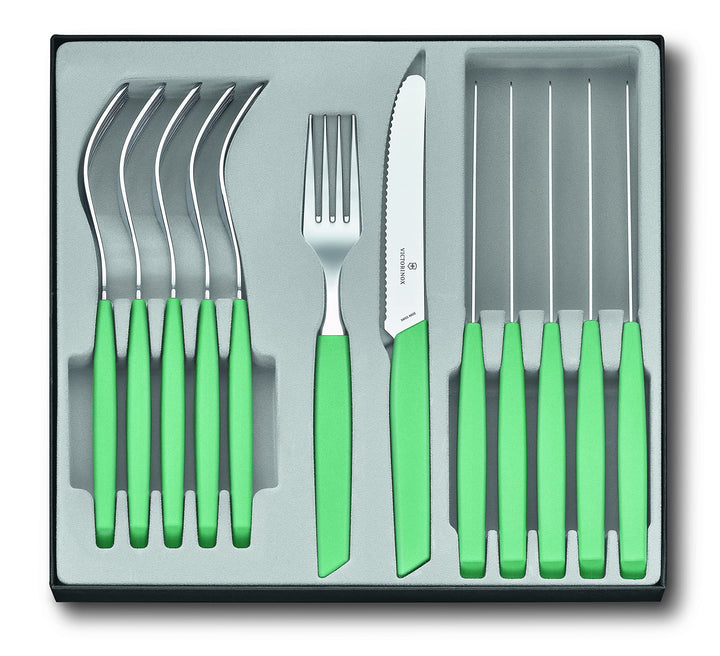 Victorinox Swiss Modern Besteck-Set für 6 Personen, 12-teilig, inkl. scharfe Messer mit Wellenschlif