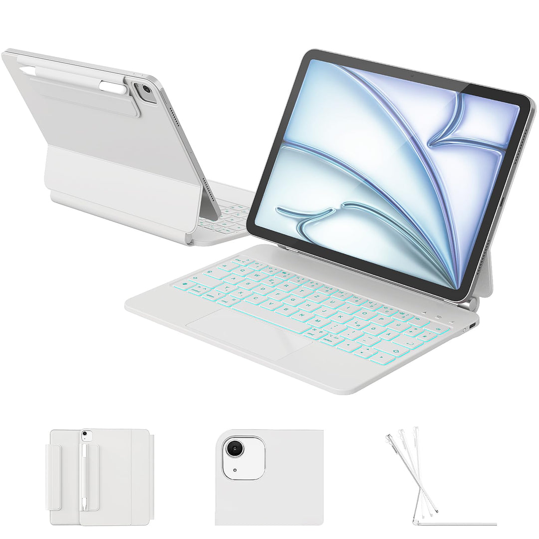 RAYMCRAFT für iPad Air 11 Zoll (M4/M3/M2) & iPad Pro 11 Zoll (4./3./2./1. Gen.) Hülle mit Tastatur,