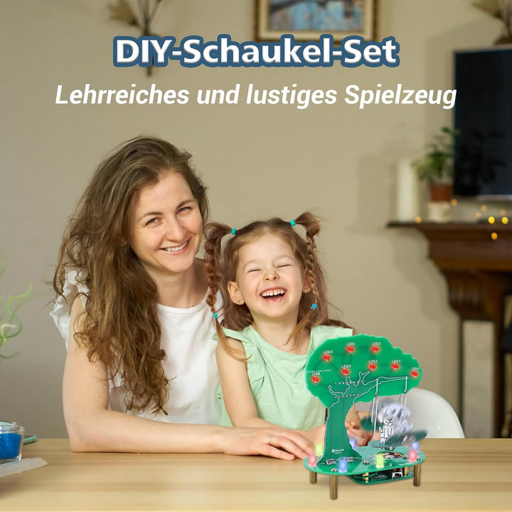 PEMENOL DIY Lötbausatz Elektromagnetische Schaukel mit süssem Welpen LED-Lichtern, Elektronik Lötübu