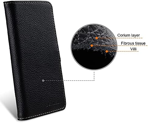 STILGUT Talis kompatibel mit Samsung Galaxy S21 5G Hülle mit Kartenfach aus Leder, Flip Cover, Walle