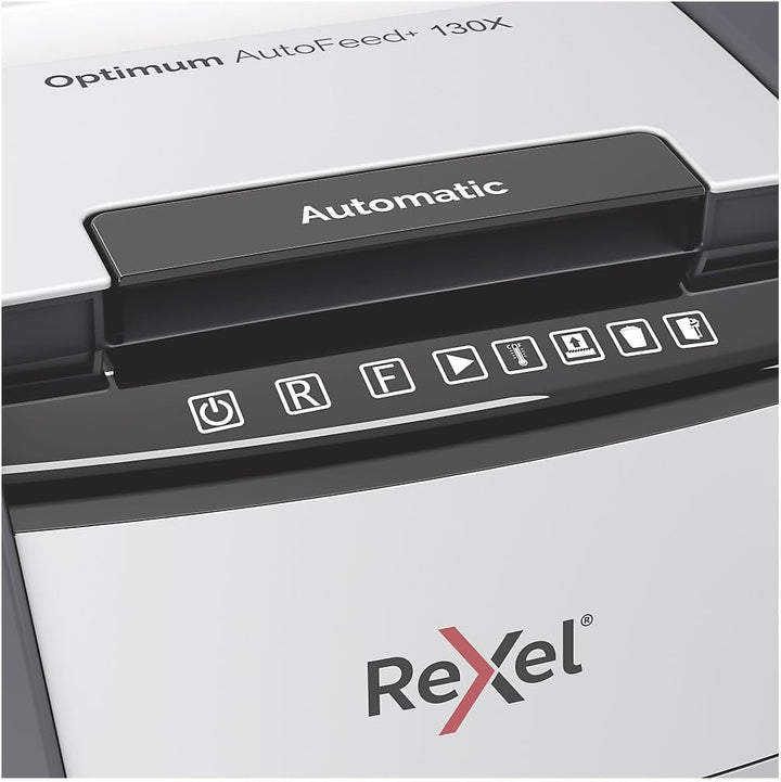 Rexel Optimum AutoFeed+ 130X Automatischer Aktenvernichter CH, 130 Blatt, Sicherheitsstufe P4, Parti