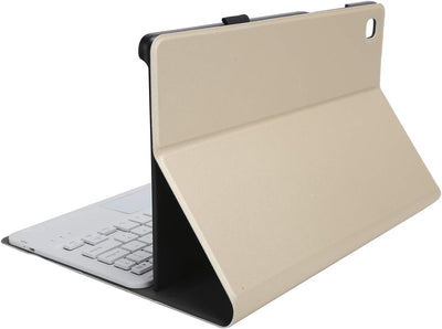 Bluetooth-Tastatur mit Abdeckung, Ultradünne Abnehmbare Kabellose Tastatur mit Touchpad + Ledertasch