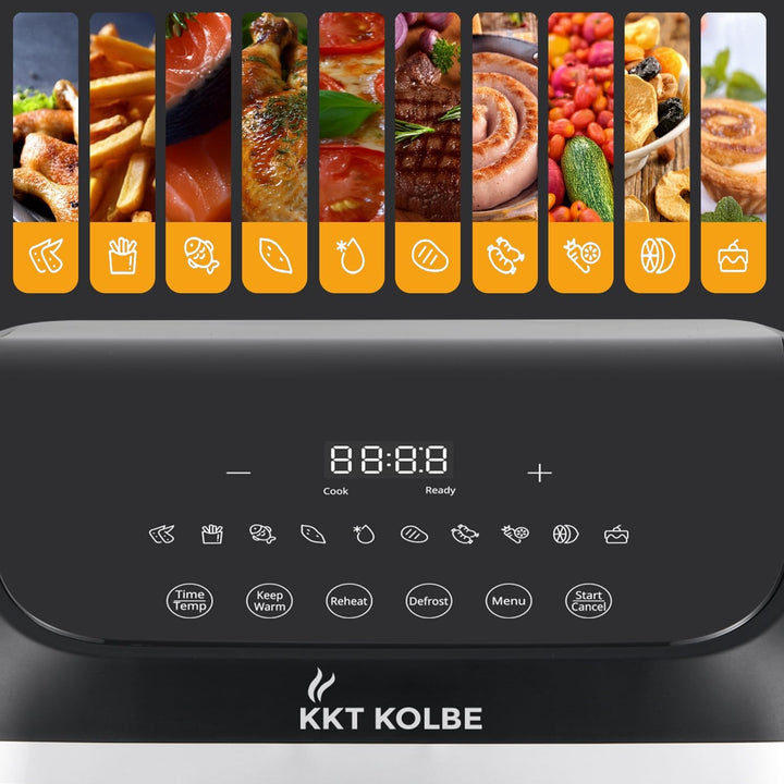 KKT KOLBE Heissluftfritteuse | Airfryer | 8,5L | 10 Programme | 13 Funktionen | sehr leise | Frittie