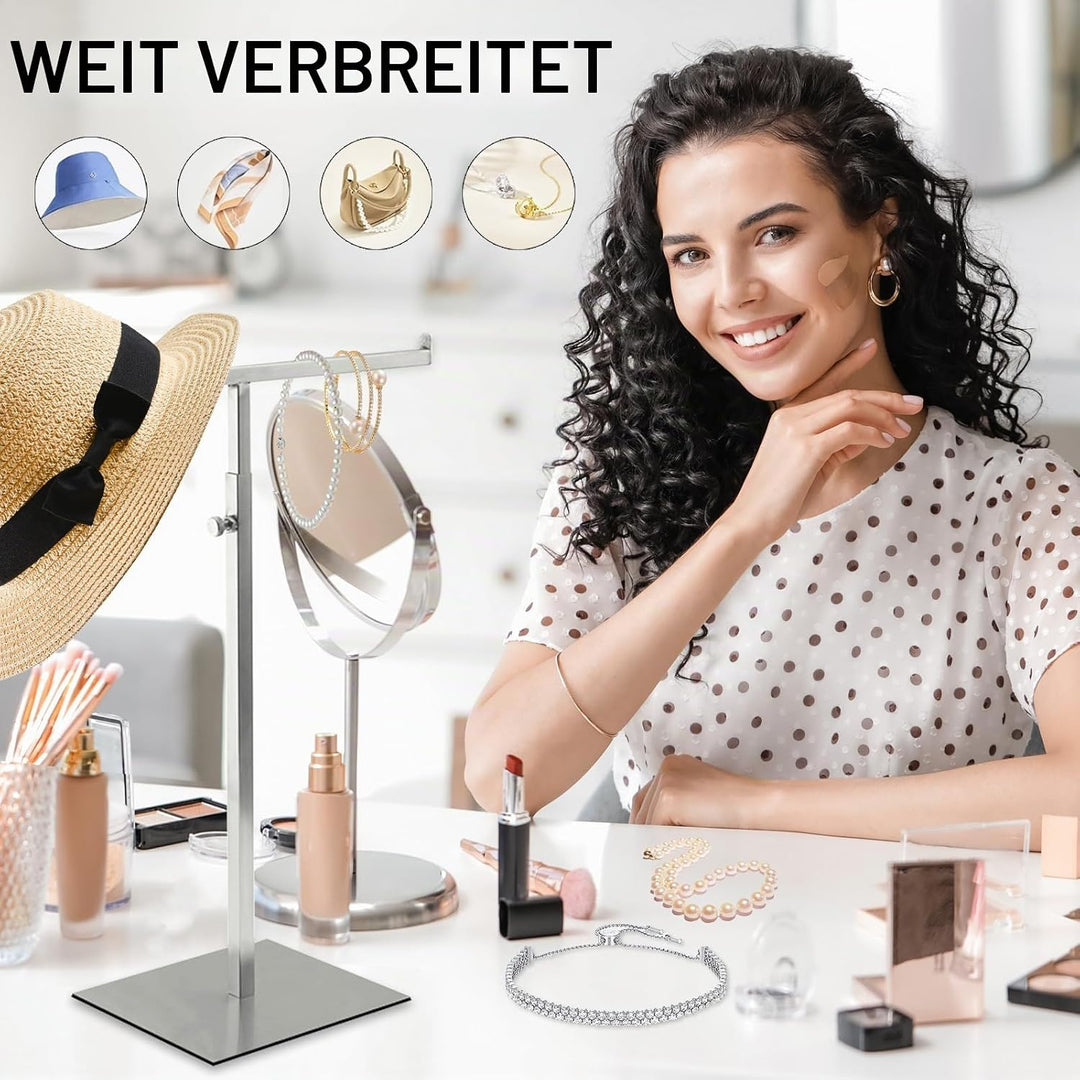 Handtuchständer, 2PCS T-Förmiger Ausstellungsständer Handtaschen Taschenständer Doppelhakenhalter Ed