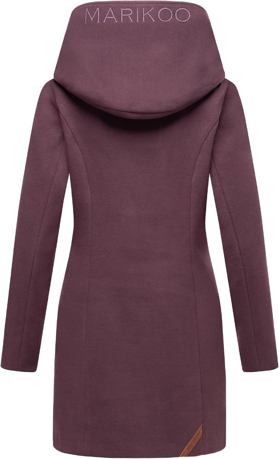 MARIKOO Damen Mantel in Wollmantel-Optik Warmer Trenchcoat mit Kapuze Maikoo XS-5XL XXL Dusty Plum,