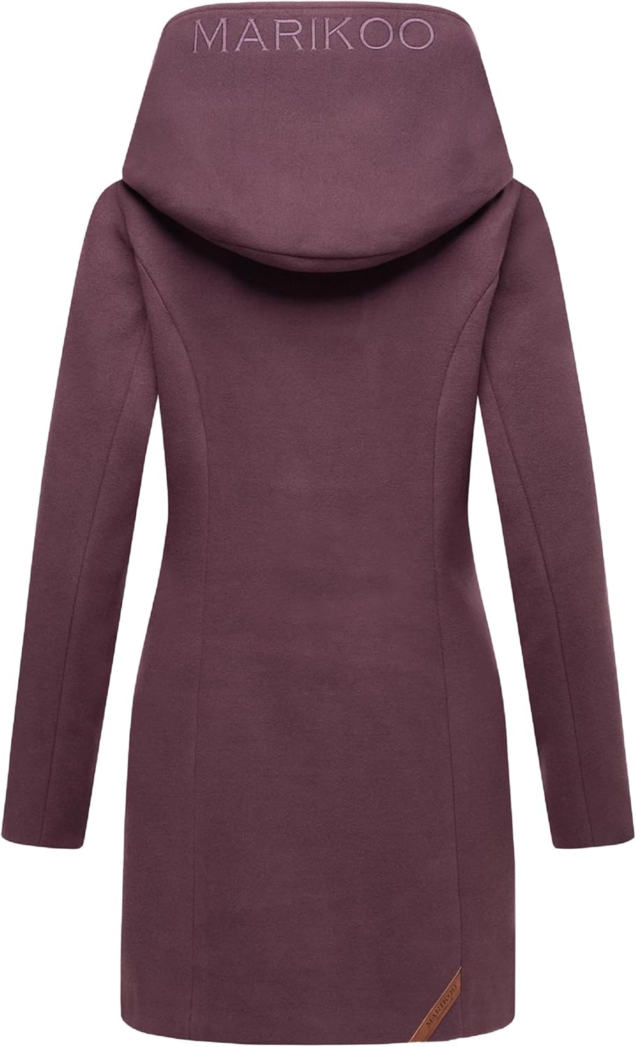 MARIKOO Damen Mantel in Wolloptik Warmer Trenchcoat mit Kapuze Maikoo XS-5XL, L Dusty Plum