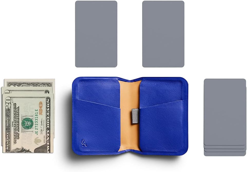 Bellroy Apex Slim Sleeve (Schlanke Faltbare Leder-Brieftasche mit RFID-Schutz) - PepperBlue, Pepperb