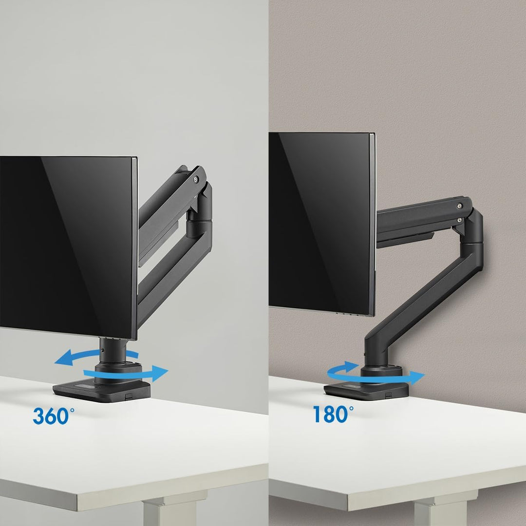 LogiLink Monitorhalterung für 17–49", mit Gasdruckfeder, geeignet für Flat & Curved Monitore, Alumin