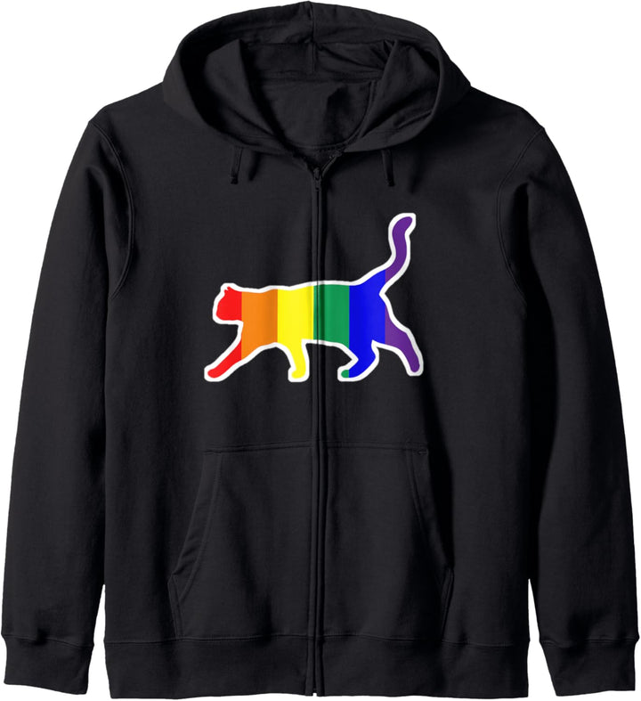 Niedliche Katze Regenbogen Stolz Flagge Design Kapuzenjacke