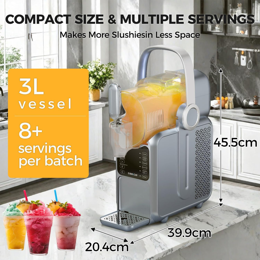 Slush Maschine, 3L, kein Eis nötig, Slush-Maker für Zuhause mit tragbarem Griff, Echtzeit-Temperatur