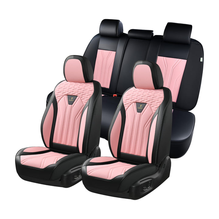 FLORICH Autositzbezüge Kunstleder, Vorder- und Rücksitzbezüge, 5 Stück, komplettes Set, universell p