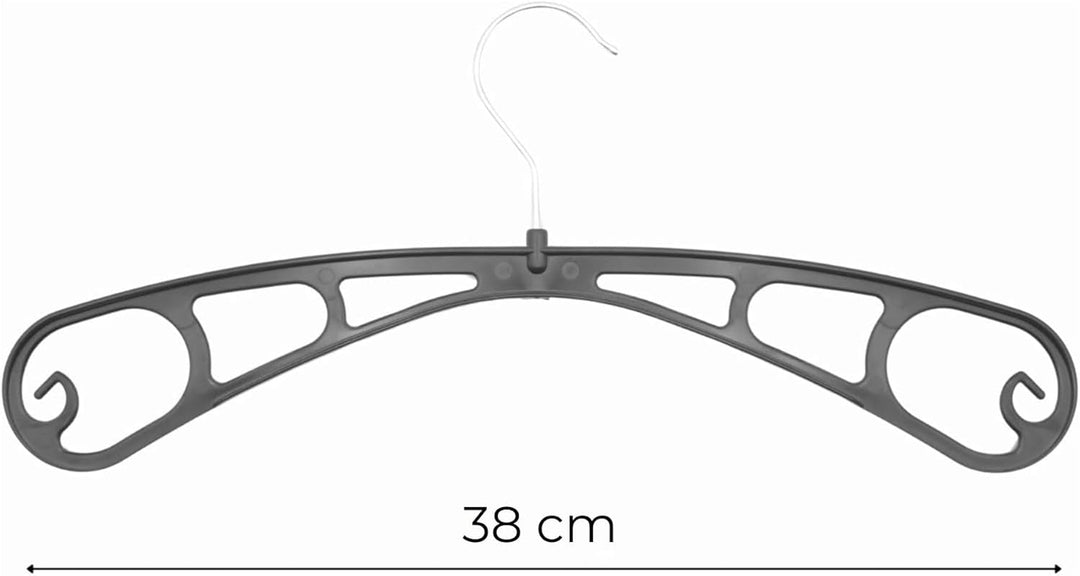 Plastard Kleiderbügel S38 aus Kunststoff 100 Stück, 38cm lang, 360° drehbarer Metallhaken. schmale 0