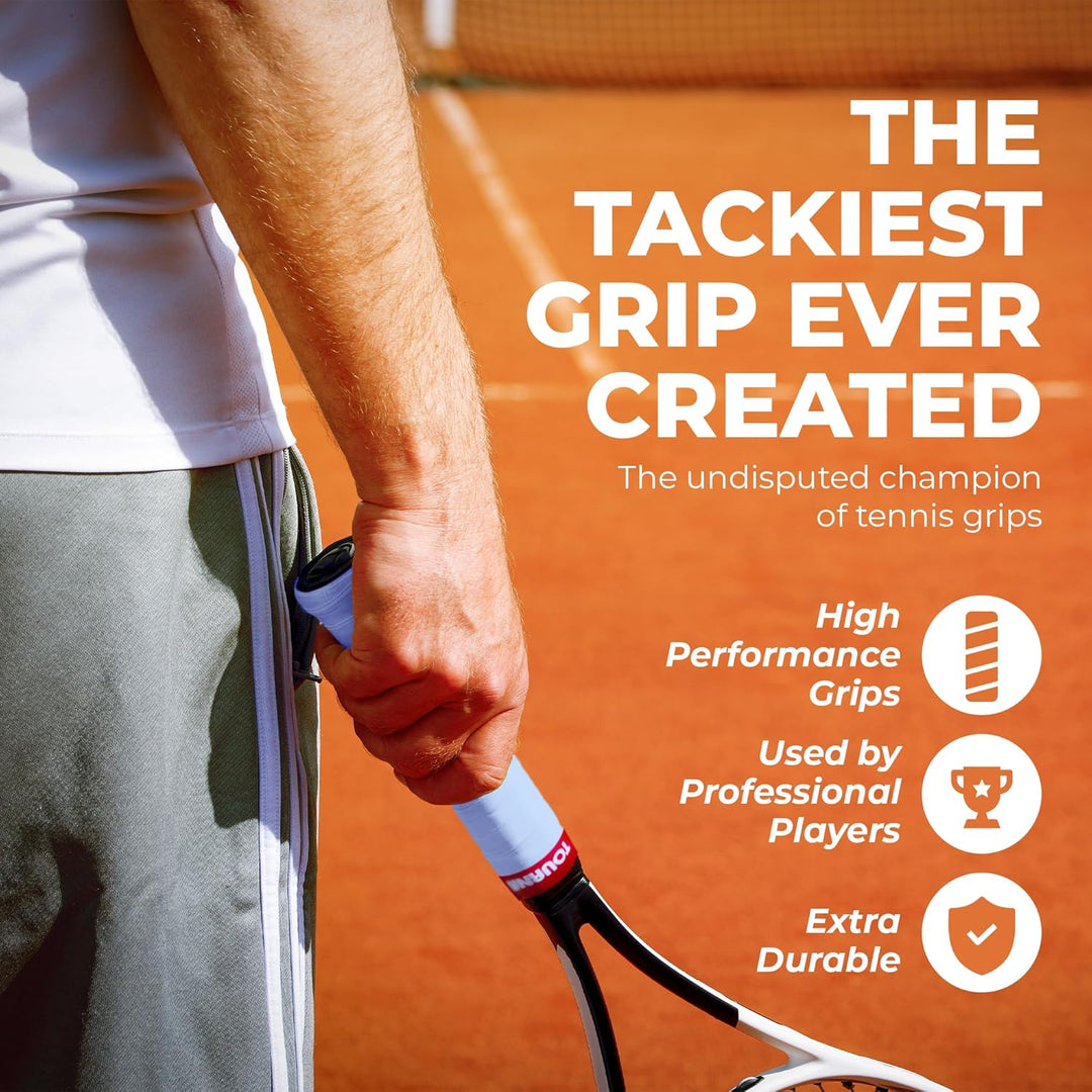 Tourna Mega Tac Extra Tacky Overgrip, 10er-Pack STANDARD Blau, STANDARD Blau