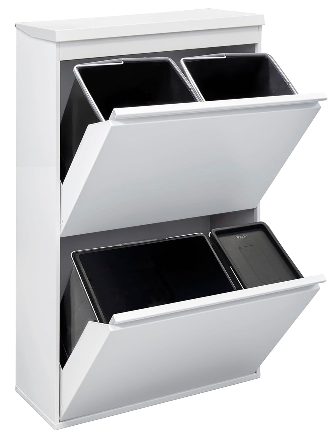 ARREGUI Top CR621-B2 Mülltrennsystem aus Stahl mit Aufbewahrungsbox mit Deckel | 4 Fächer Mülleimer