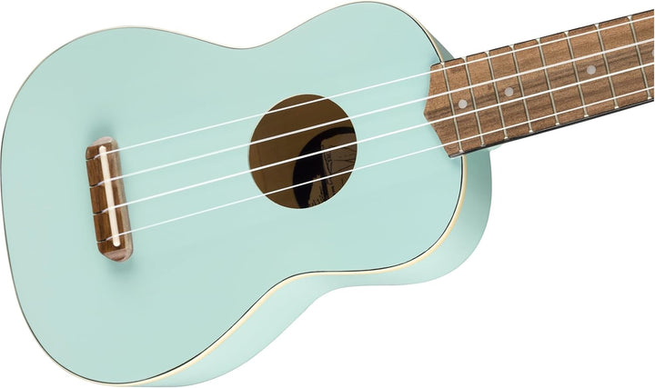 Fender Venice Sopran-Ukulele, Walnuss-Griffbrett, Daphne Blue blau, blau
