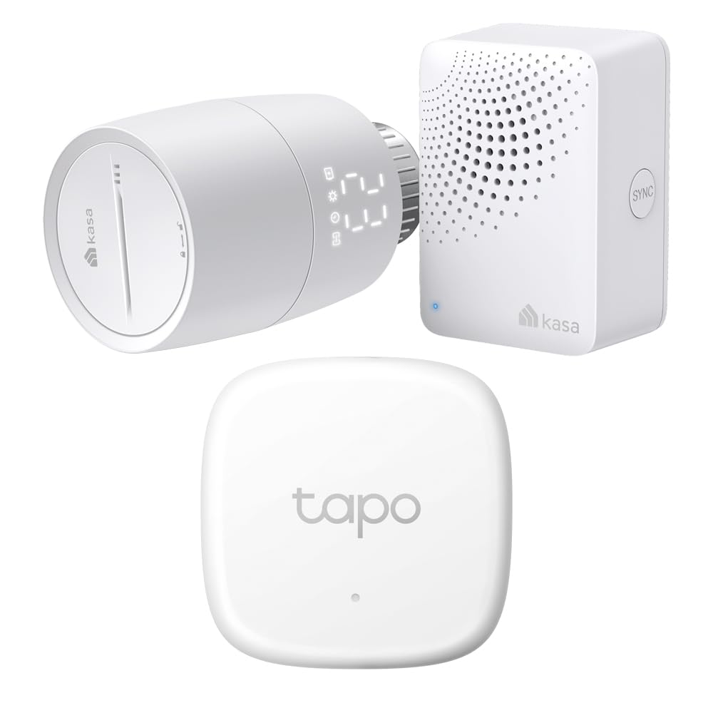 Bündel von TP-Link Kasa Smartes Heizkörperthermostat KE100 KIT + TP-Link Tapo T310 Smart Temperatur