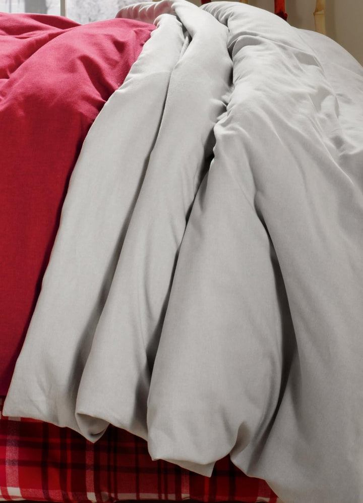 fleuresse Flanell Bettwäsche, Silber, 135 x 200 cm Silber 135 cm x 200 cm, Silber 135 cm x 200 cm
