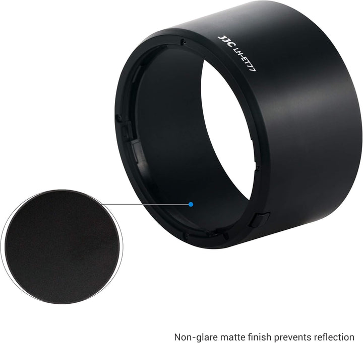 JJC ET-77 Gegenlichtblende kompatibel mit Canon RF 85 mm F2 Makro is STM Objektiv + EOS R R5 R6 RP R