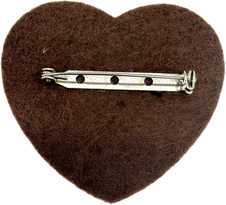 4er-Set Filzherz Anstecker MAUSI im Lebkuchenherz-Design (7 x 6,5 cm) - Oktoberfest Volksfest Wiesn