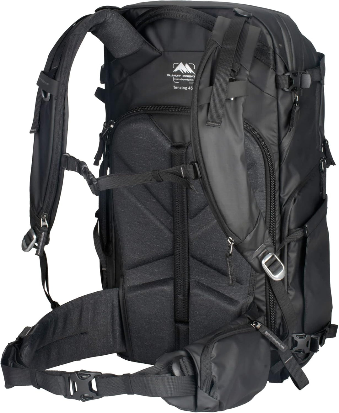 Summit Creative Tenzing Kamerarucksack mit Reissverschluss 45L Schwarz, 45L Schwarz