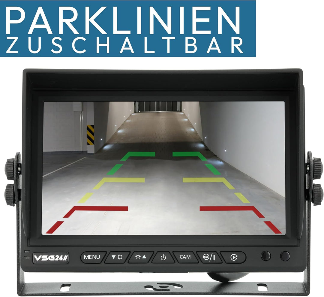 VSG24 Rückfahrkamera 7" HD Starter-Set inkl. Kamera, Monitor, Kabel - Wasserdicht Nachtsicht 12V-24V