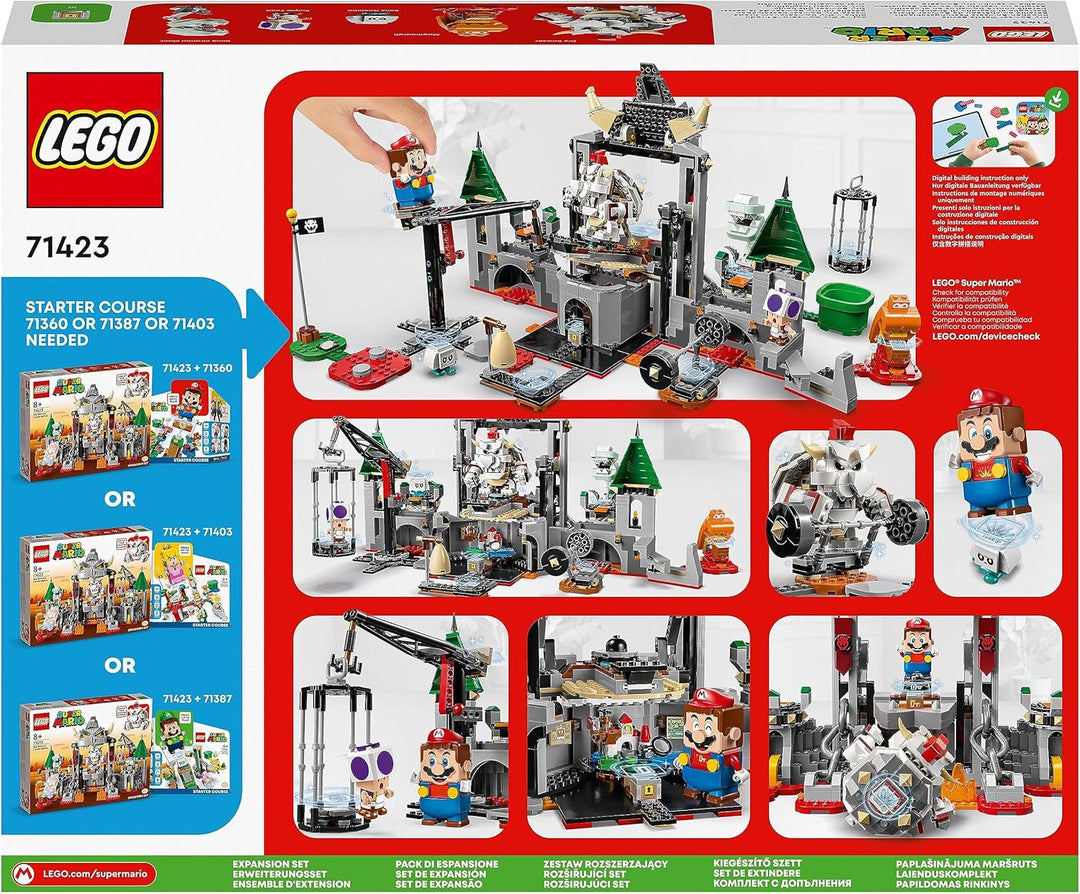 LEGO 71423 Super Mario Knochen-Bowsers Festungsschlacht – Erweiterungsset, Spielzeug mit 5 Charakter