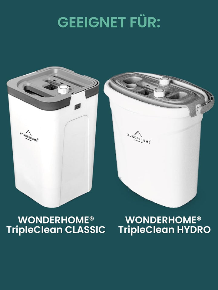 SuperStrong Ersatzpad 4er Pack für Wonderhome Mop mit Reinigungseimer - 2 seitige Laschen - geeignet