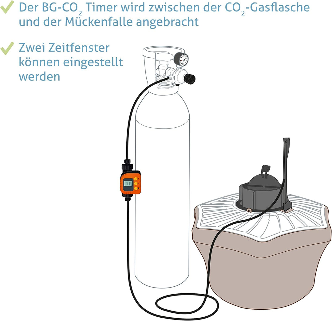 Biogents BG-CO2-Timer, Zeitschaltuhr zur Reduktion des CO2-Verbrauchs bei Biogents-CO2-Mückenfallen