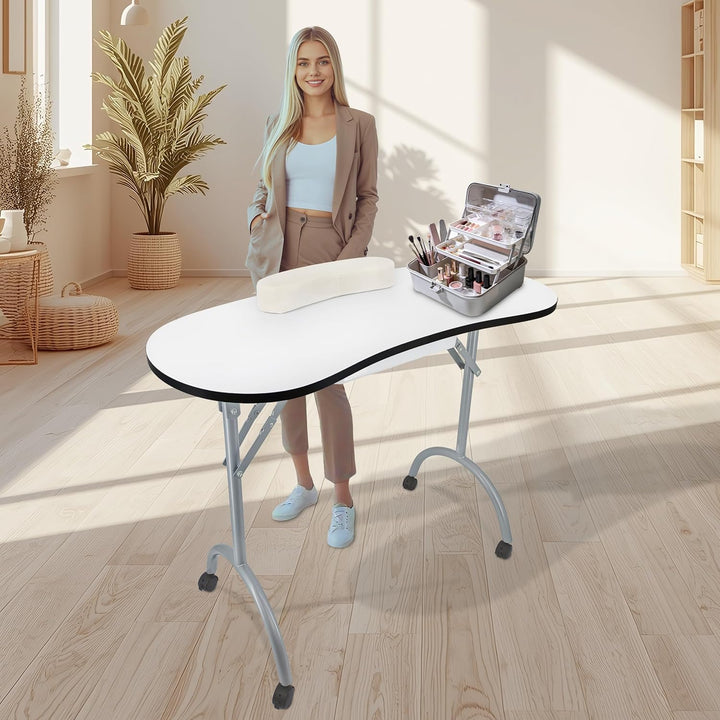 Beltom Maniküretisch 98x77x44 cm mit Schublade Nageltisch Tragbaresmanikürtisch Mobilesmanikürtisch