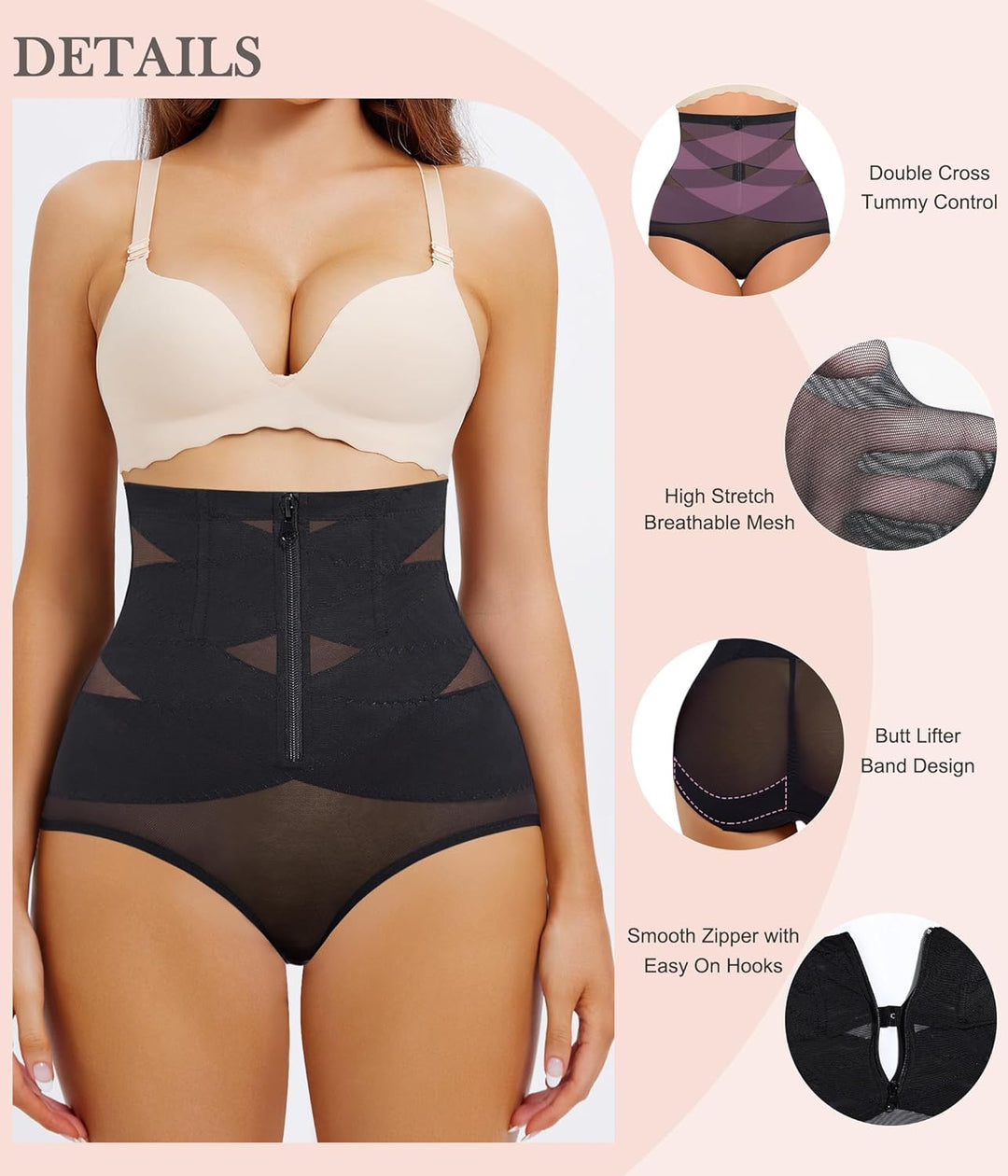 KUMAYES Damen Shapewear Bauchweg Unterhose Hoher Taille Nahtlose Miederhose Unterwäsche Bauchkontrol