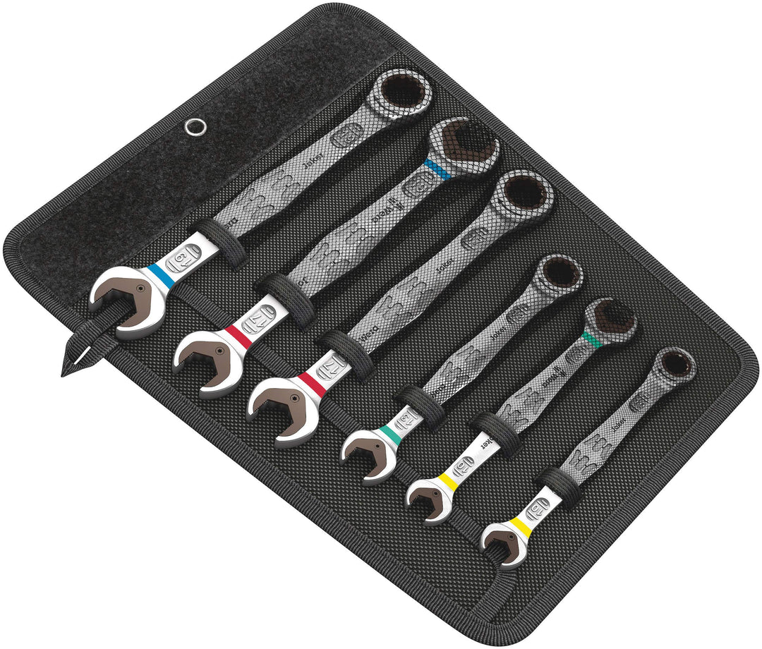 Wera 05020022001 6000/6002 Joker 6 Set 1, Maul-Ringratschen-/ Doppelmaulschlüssel-Satz, metrisch, 6-