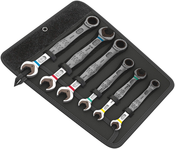 Wera 05020022001 6000/6002 Joker 6 Set 1, Maul-Ringratschen-/ Doppelmaulschlüssel-Satz, metrisch, 6-