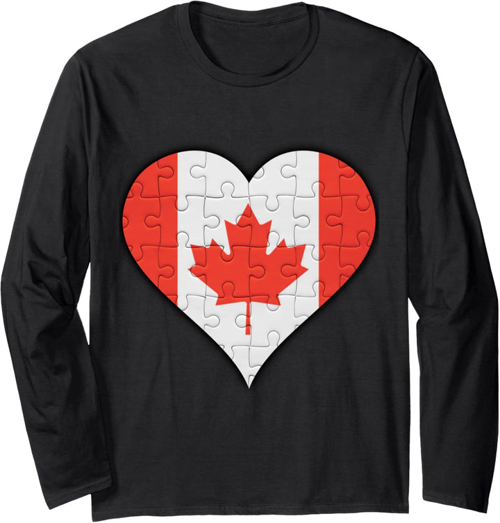 Kanada Kanadische Flagge Herz Langarmshirt