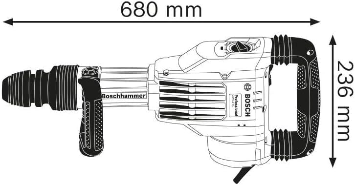 Bosch Professional Schlaghammer GSH 11 VC (1.700 Watt, mit SDS-max, 400 mm Spitzmeissel, im Koffer)
