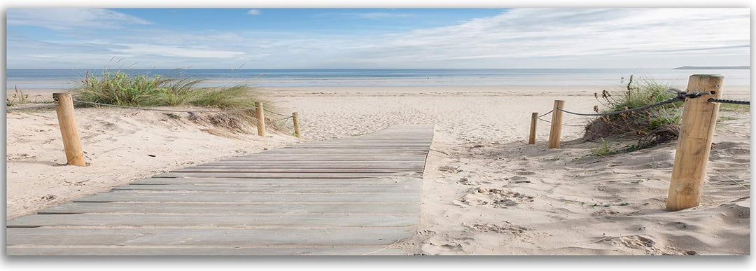 Feeby Bilder Strand Sand Wasser 90x30 cm Wohnzimmer Schlafzimmer Büro Flur Küche Wandbilder Modern B