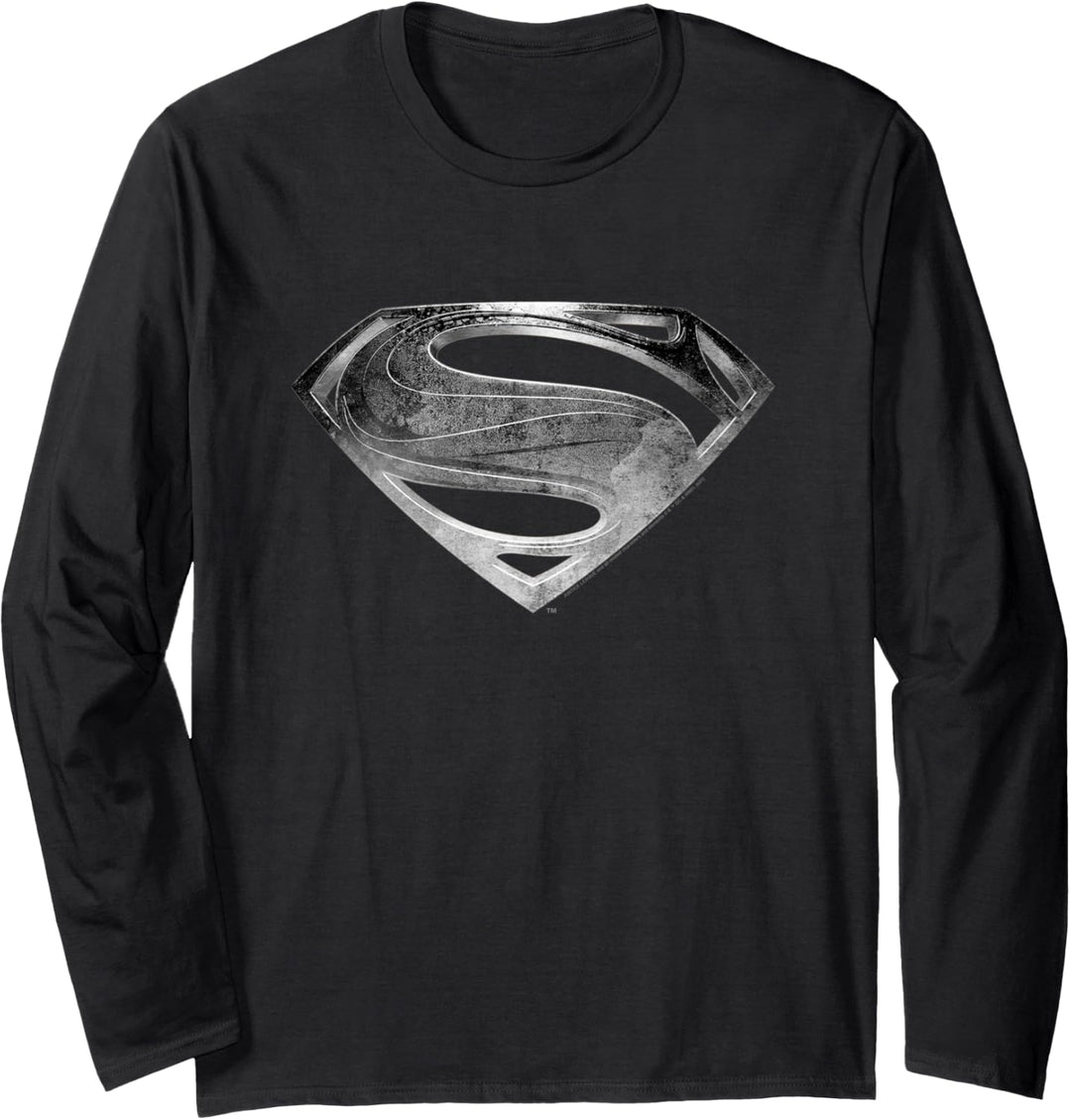 Zack Snyder's Justice League Superman Symbol Black Suit Langarmshirt