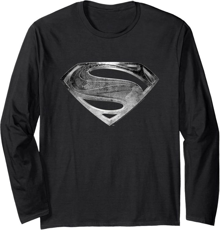 Zack Snyder's Justice League Superman Symbol Black Suit Langarmshirt