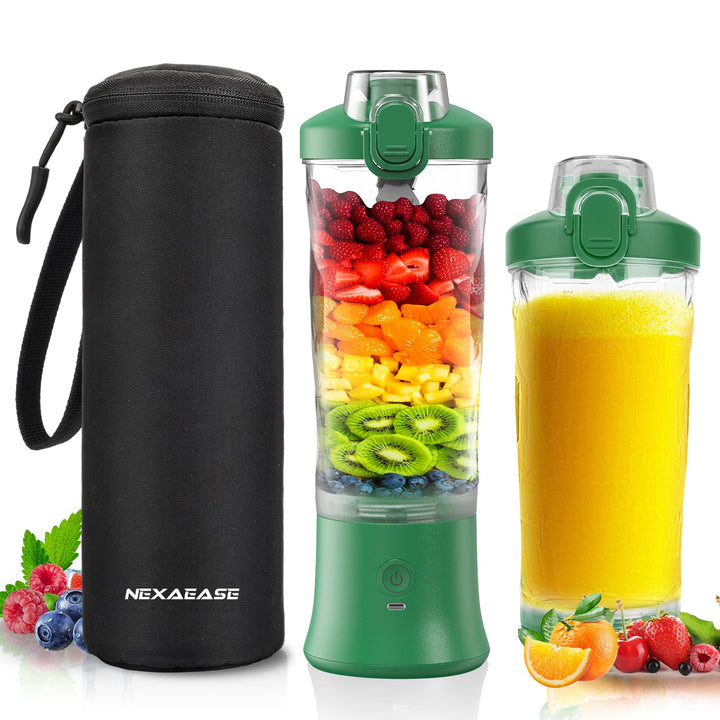 Tragbarer Mixer Smoothie Maker - 600ml Mini Standmixer to Go - 6 Klingen, Reisedeckel und Isolierte