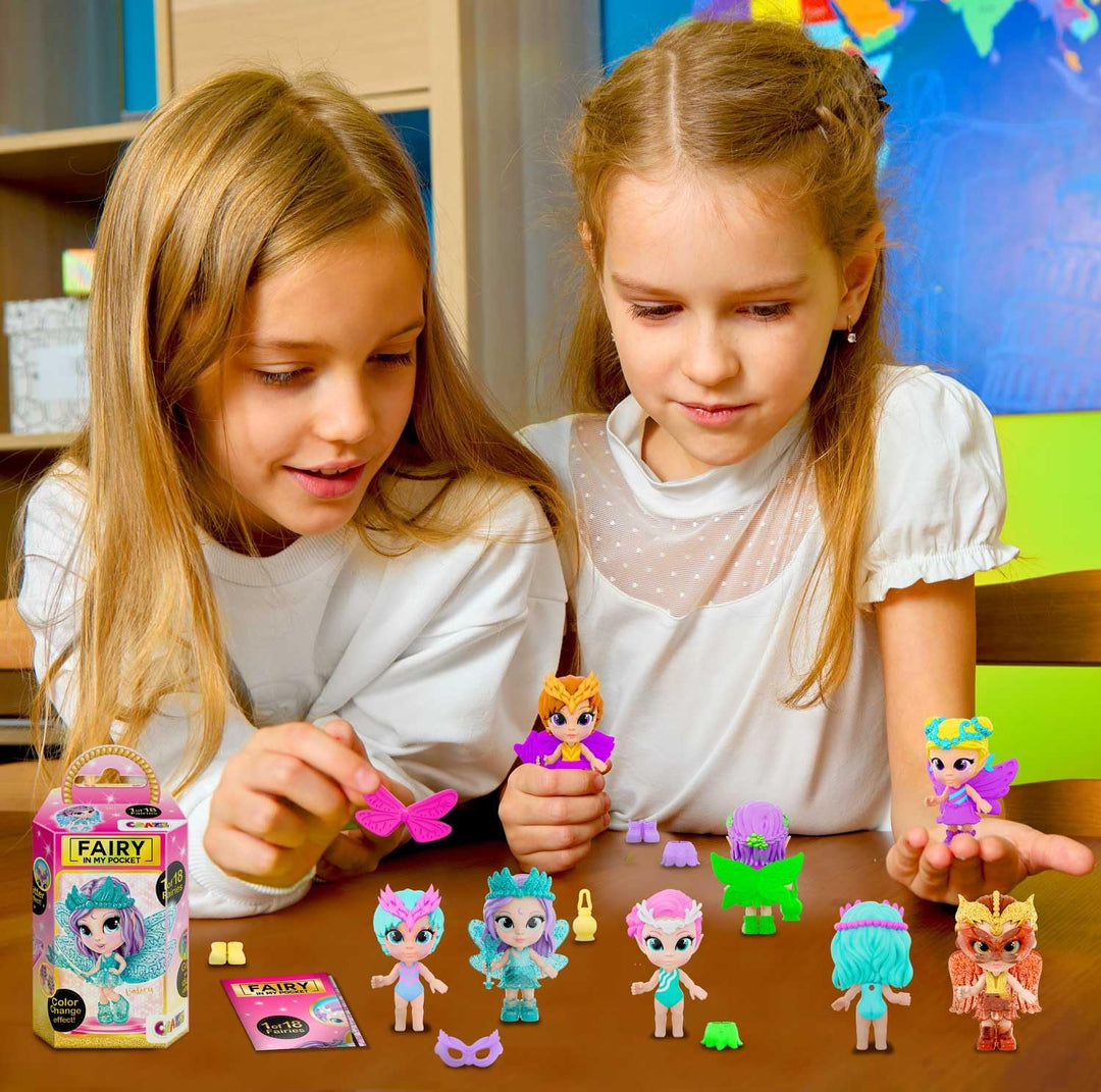 CRAZE Fairy In My Pocket Komplettes Thekendisplay | 16er Set Feen Puppen mit Flügel, 16x Feen Figure