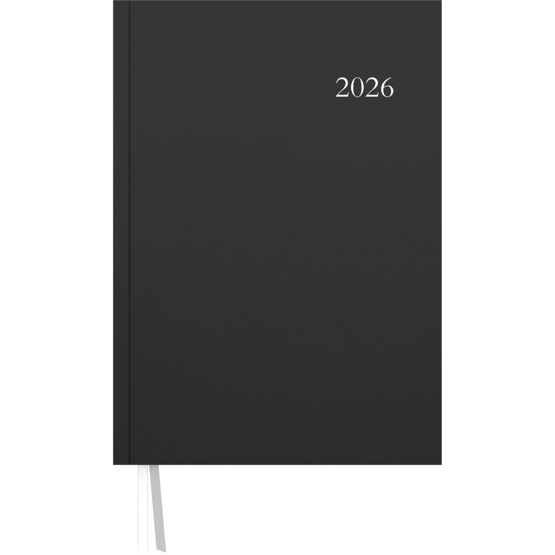 Zettler Terminbuch A4 1T/1S anthrazit 2026 – Bürokalender gross 21 × 29,7 cm, 1 Tag pro Seite, 4 Spa