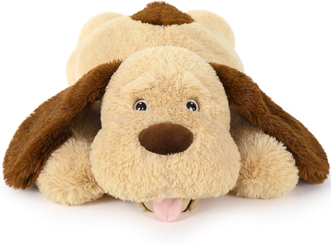 MorisMos 80cm lang Hund Kuscheltier gross XXL, weich Braun Hünde Plüschtier Stofftier, riesen Gefüll