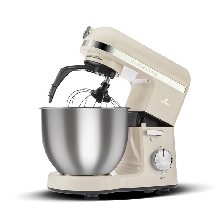 Karaca Mastermaid Chef Pro Double Armed Küche Koch 1500W Soft Cream, Glänzend Cream, 1500W, 5 L Mixe