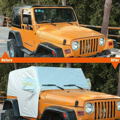 Blueshyhall Auto Abdeckplane Autoabdeckung für J-eep Wrangler JK & JL 2 Tür, Halbe Autoabdeckung Aut